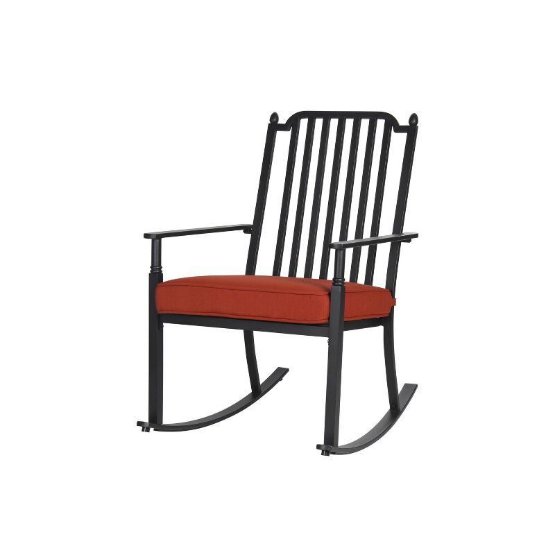 Rocking Chair with Red Cushion - Apollo Outdoor