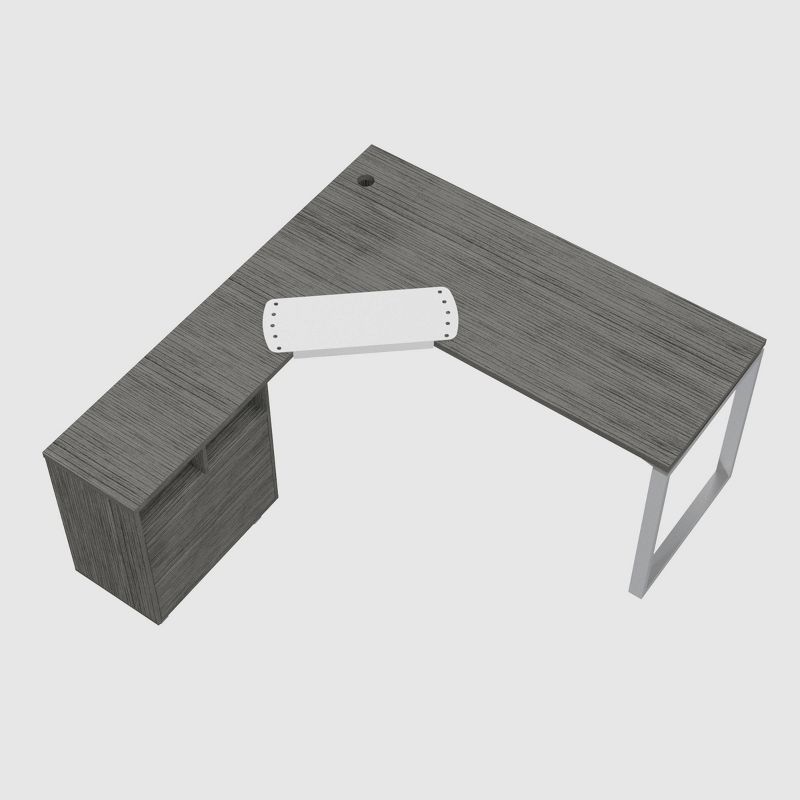 Emery L Shaped Desk with Drawers Gray Oak - RST Brands