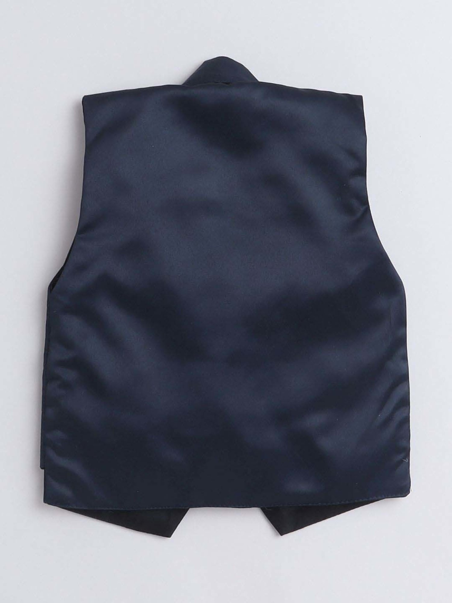 Fourfolds Boys Navy Blue Solid Full Sleeves Clothing Set