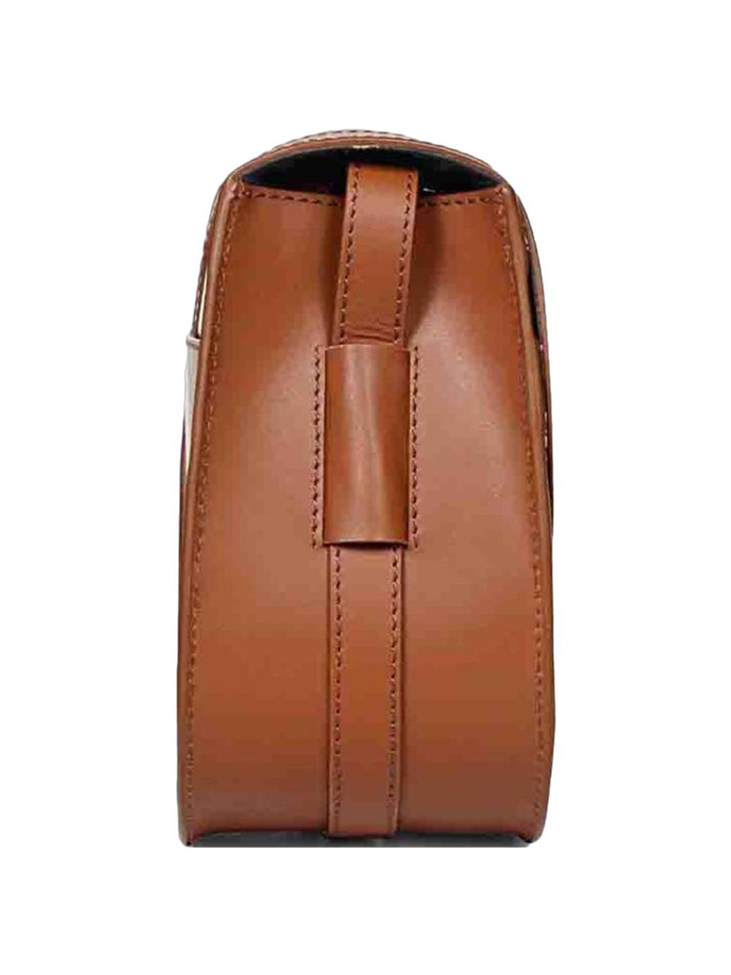 Favore Tan Solid Small Sling Handbag