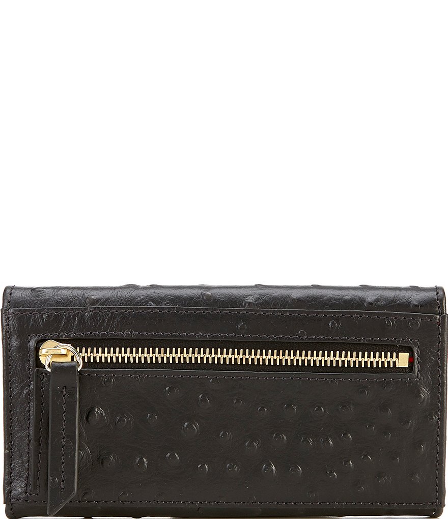Dooney & Bourke Ostrich Collection Continental Snap Clutch Wallet