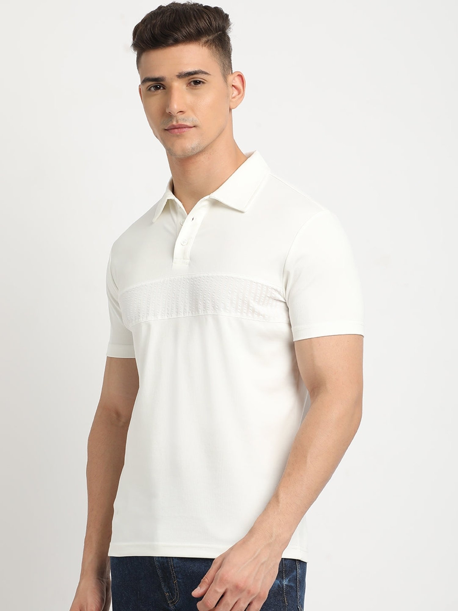 The Bear House White Slim Fit Polo T-Shirt