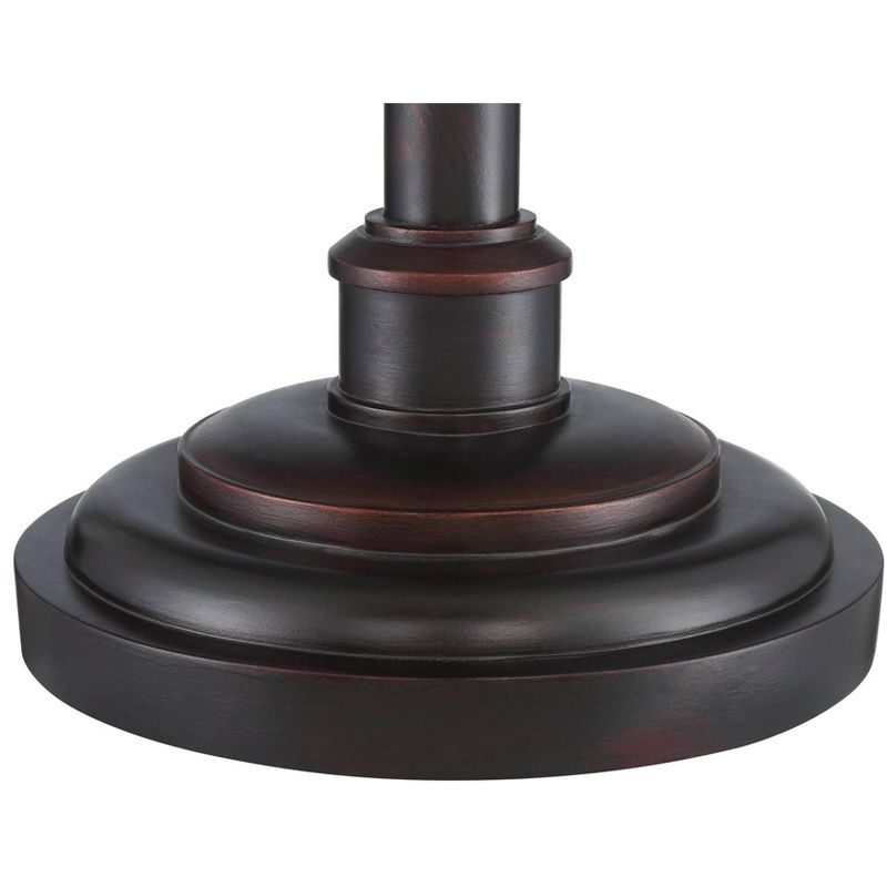 Barnes and Ivy Rustic Industrial Floor Lamp with Nightlight Glass Bronze Earthy Fabric Drum Shade Living Room Bedroom Office