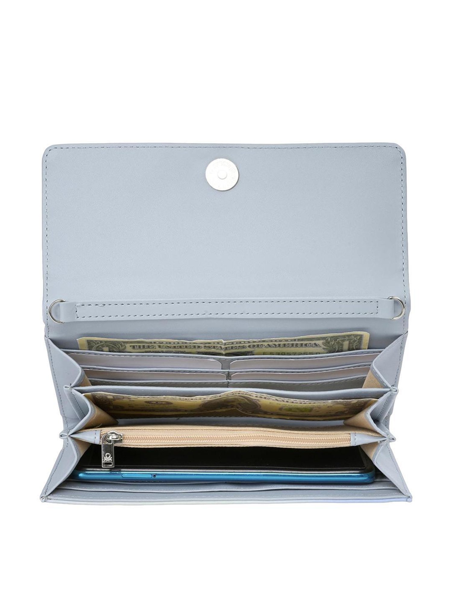 United Colors of Benetton Ambre Ombre Green Solid Tri-Fold Wallet