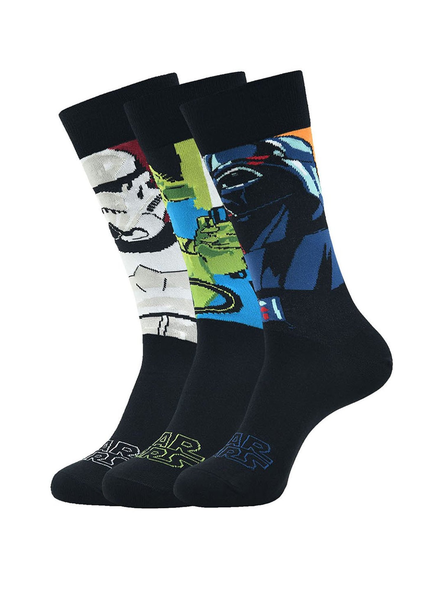 BALENZIA Star Wars Black Printed Socks (Pack of 3)
