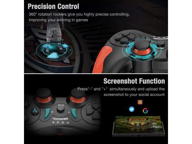 Switch Controller, Controller for Nintendo Switch with Motion & Dual Vibration, Wireless Controller for Switch with Bluetooth