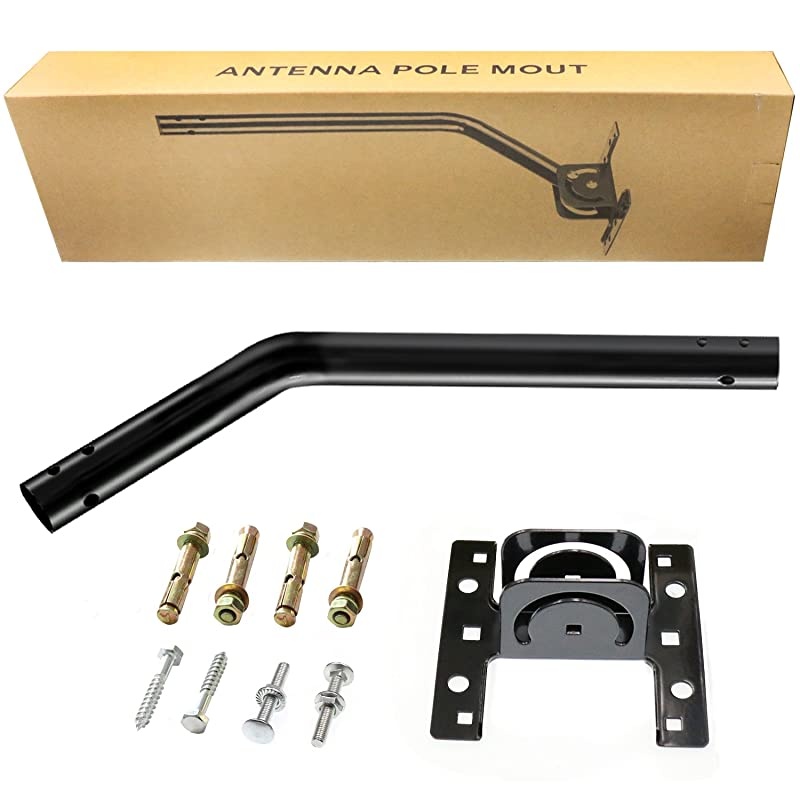 Adjustable Attic Antenna Mount - Outdoor TV Antenna Mounting Pole Universal Mount Brackets - Easy Installation, Solid Structure, Weather Proof (1in Diameter Mount Pipe)