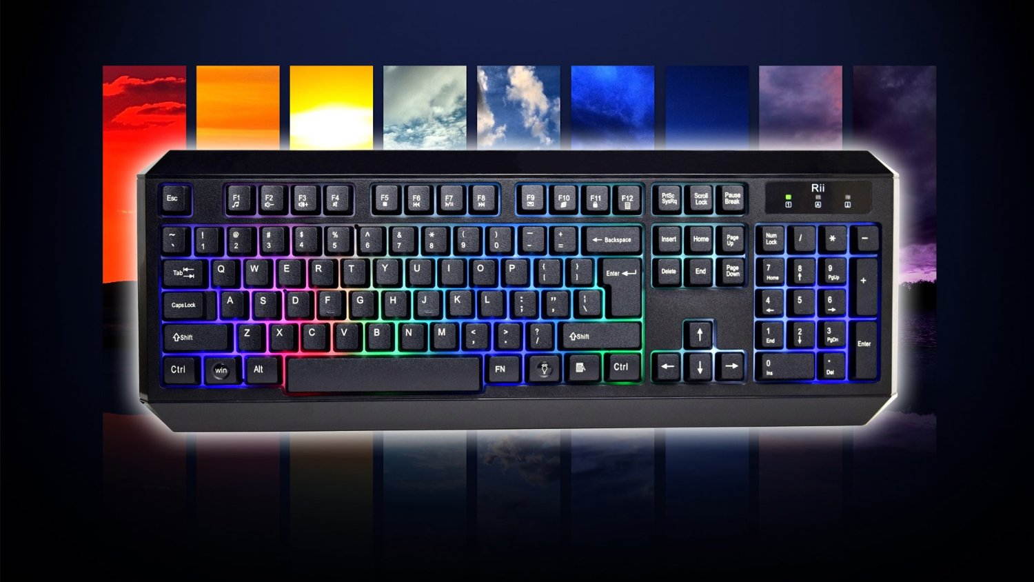 Rii RK300 LED Backlit Gaming Keyboard (7 Color Backlit)