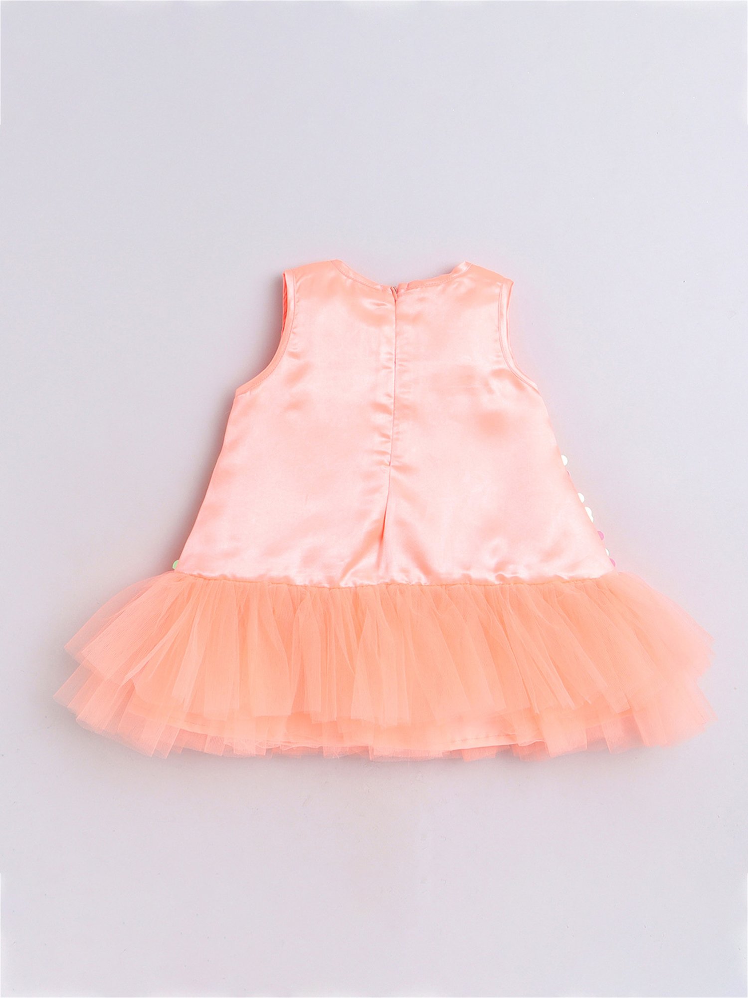 Many Frocks Kids Peach Embellished Dress