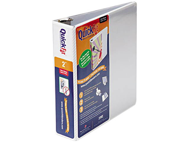 Stride 87030 Quick Fit D-Ring View Binder, 2" Capacity, White