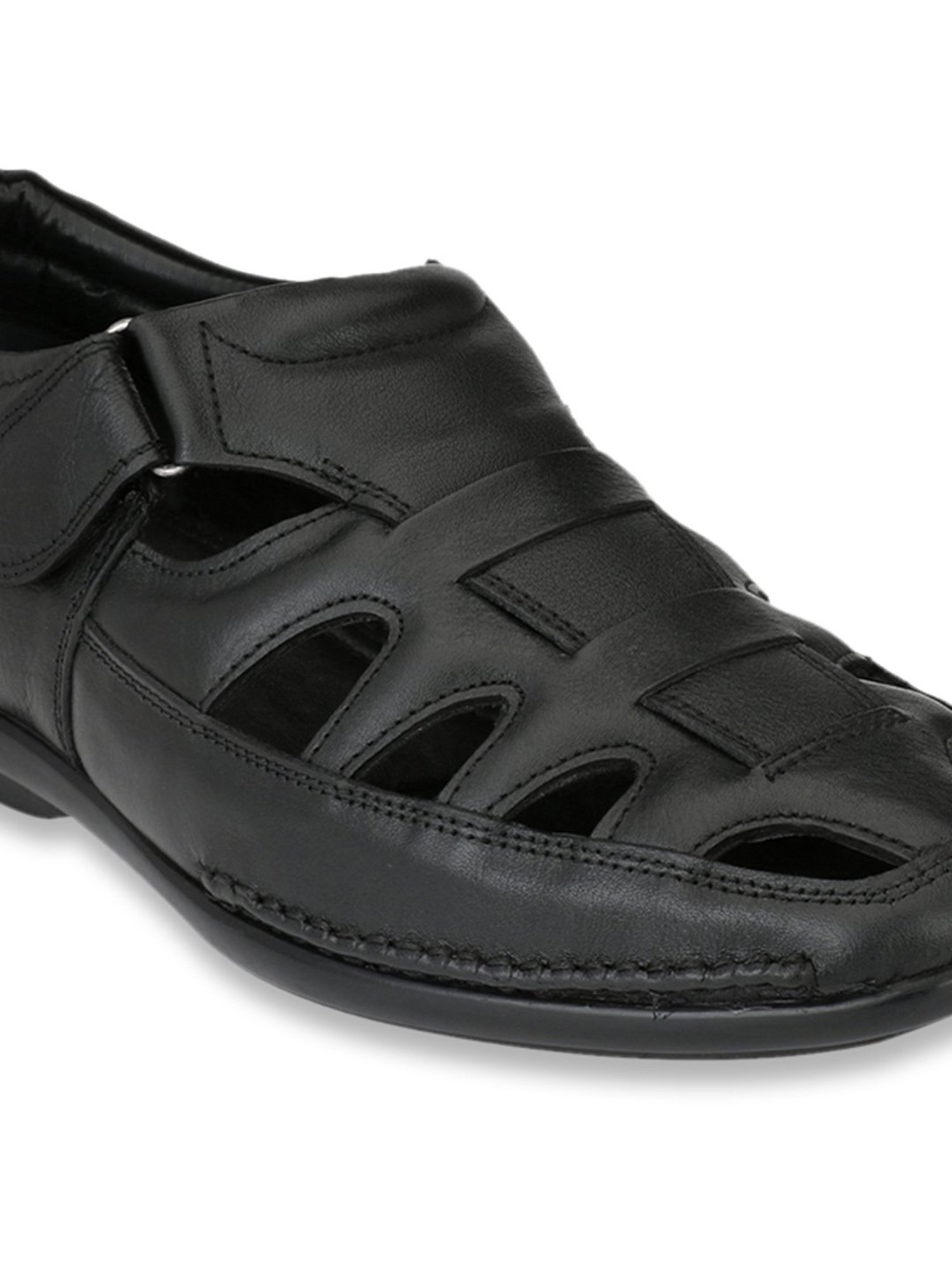 Delize Men's Black Fisherman Sandals