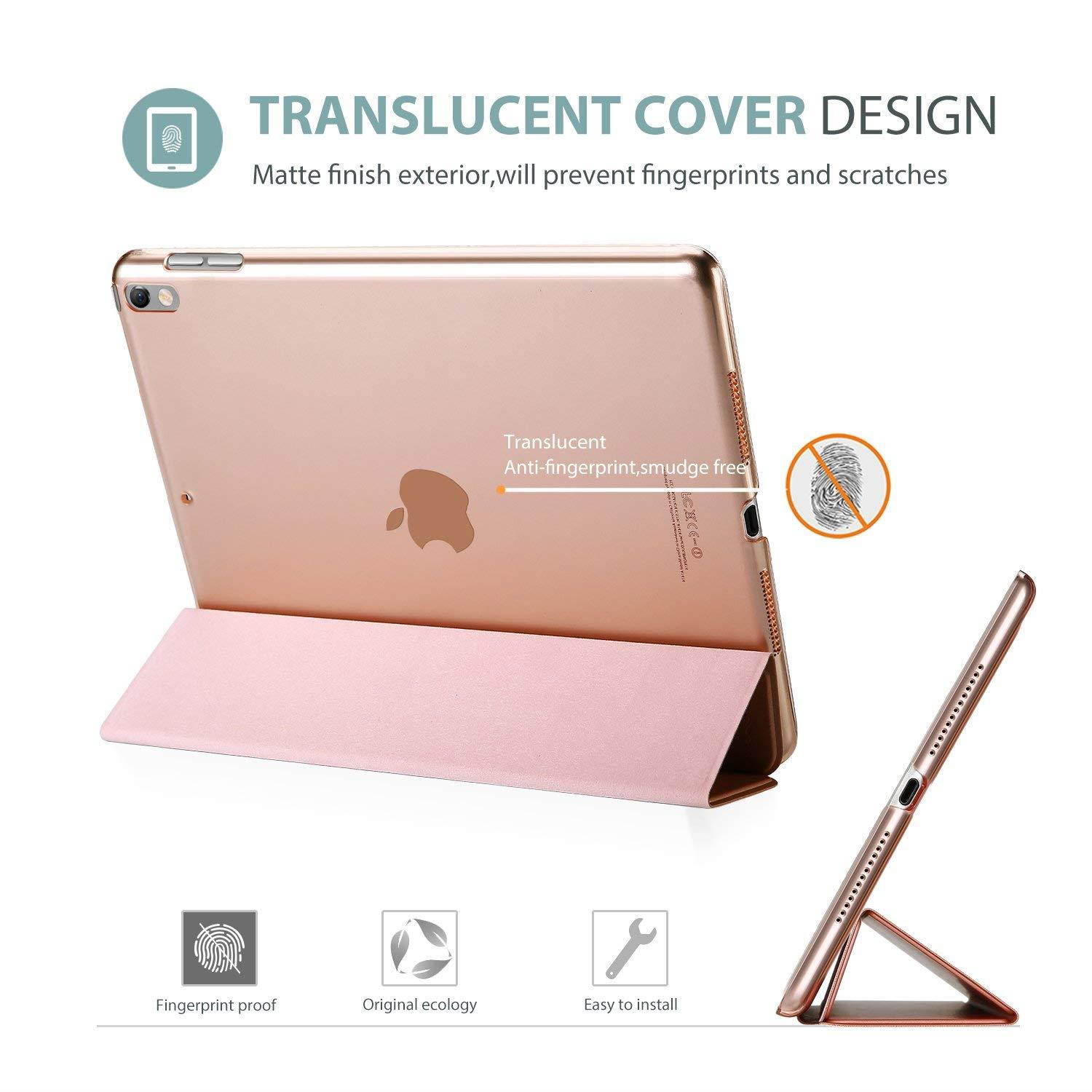 ProCase iPad Pro 10.5 Case 2017, Ultra Slim Lightweight Stand Smart Case Shell with Translucent Frosted Back Cover for Apple iPad Pro 10.5 Inch &ndash;Rose Gold