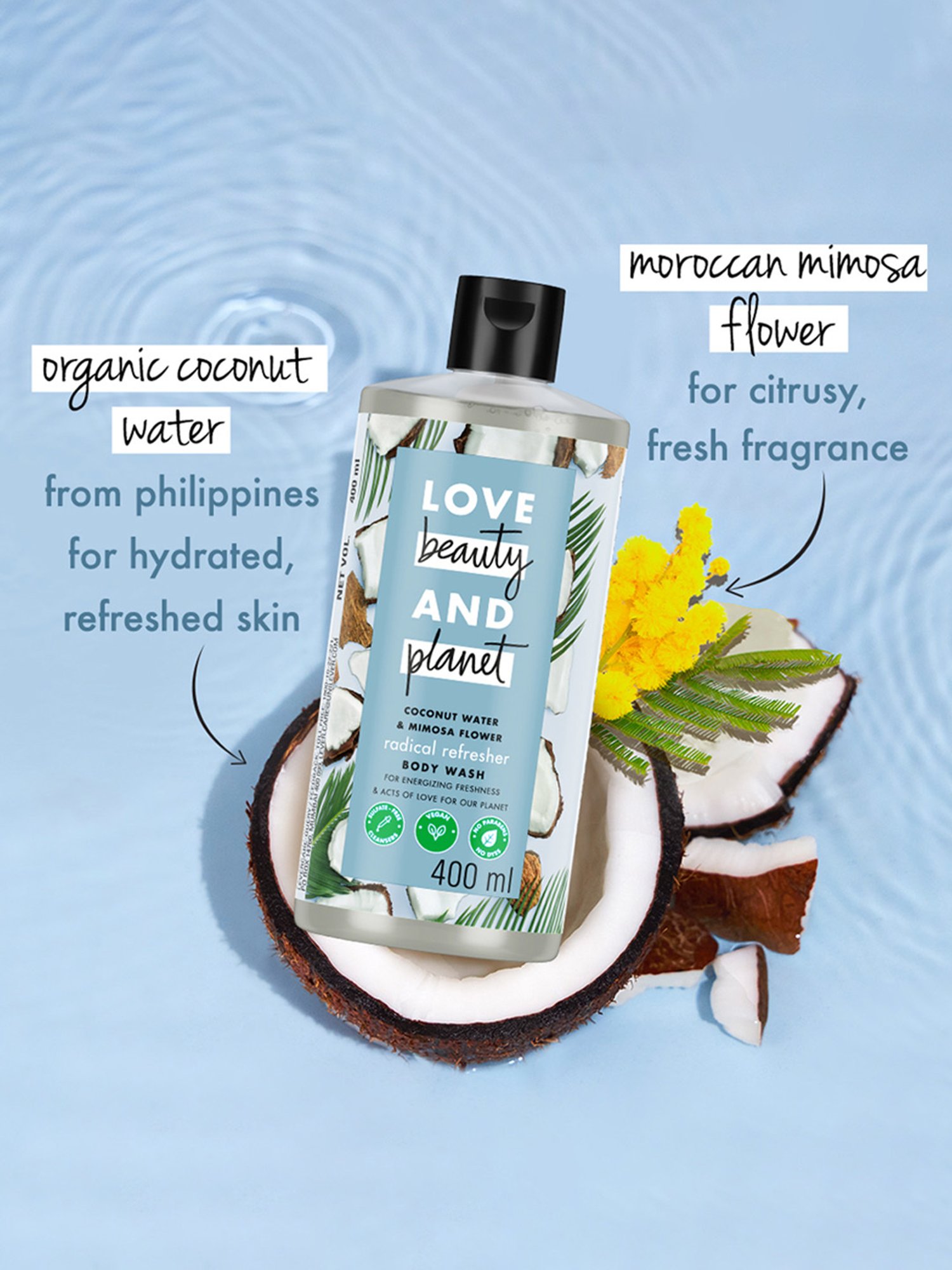 Love Beauty & Planet Coconut Water & Mimosa Radical Refresher Body Wash - 200 ml