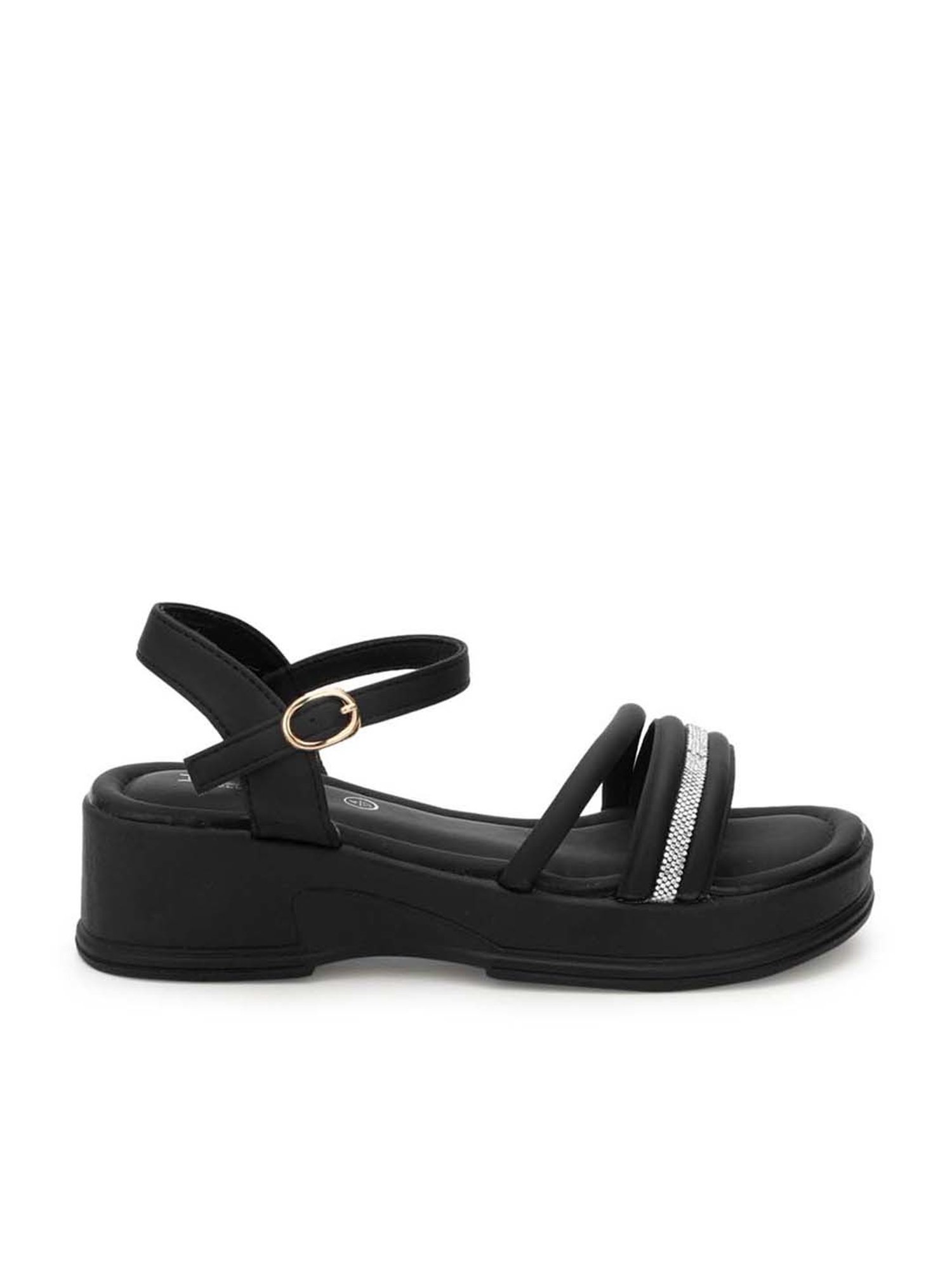 Truffle Collection Women's Black Ankle Strap Sandals