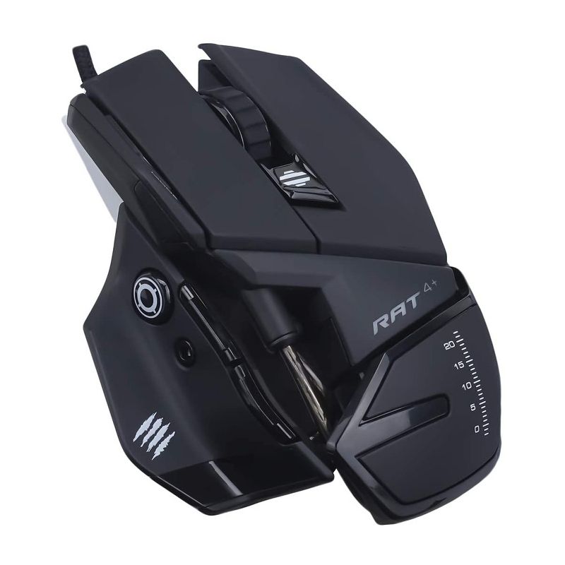 Mad Catz The Authentic R.A.T. 4+ Optical Gaming Mouse, Black ( MR03MCAMBL00 )