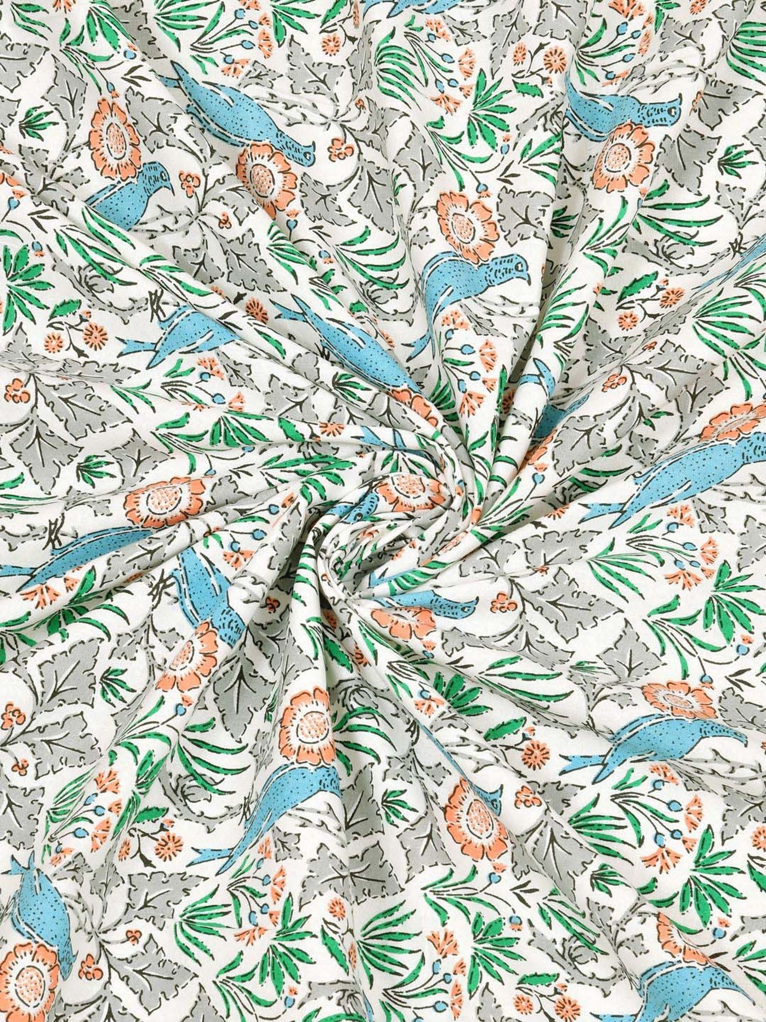 Aapno Rajasthan Rajputana Aviary Multicolor Cotton 140 GSM Double Bedsheet With 2 Pillow Cover