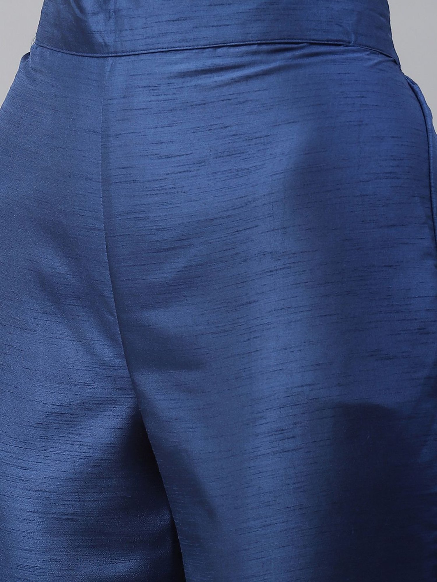 Ziyaa Blue & Gold Floral Print Kurta Pant Set