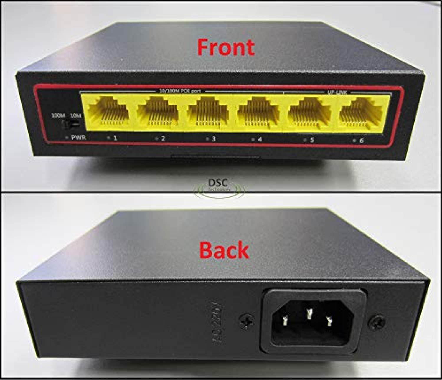 6 port(4 poe ports + 2 uplink) 100mbps power over ethernet switch - designed for ip cameras