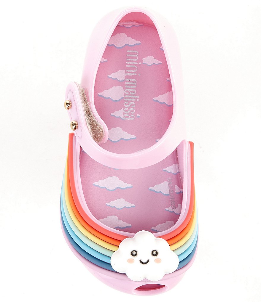 Mini Melissa Girl's Mini Ultra Girl Sunny Day Cloud And Rainbow Detail Mary Janes (Infant)