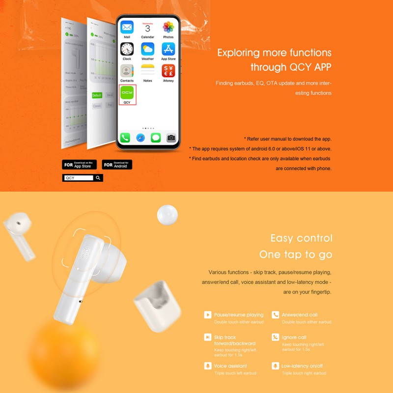 QCY T12 Bluetooth Headset TWS Wireless In-ear Magnetic Headset