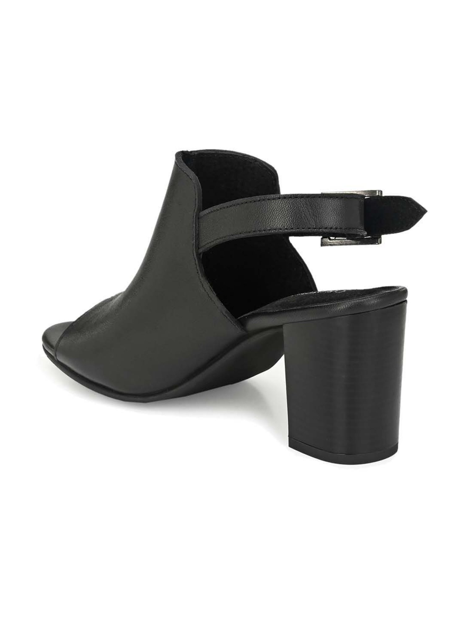 Carlo Romano Women's Black Back Strap Sandals