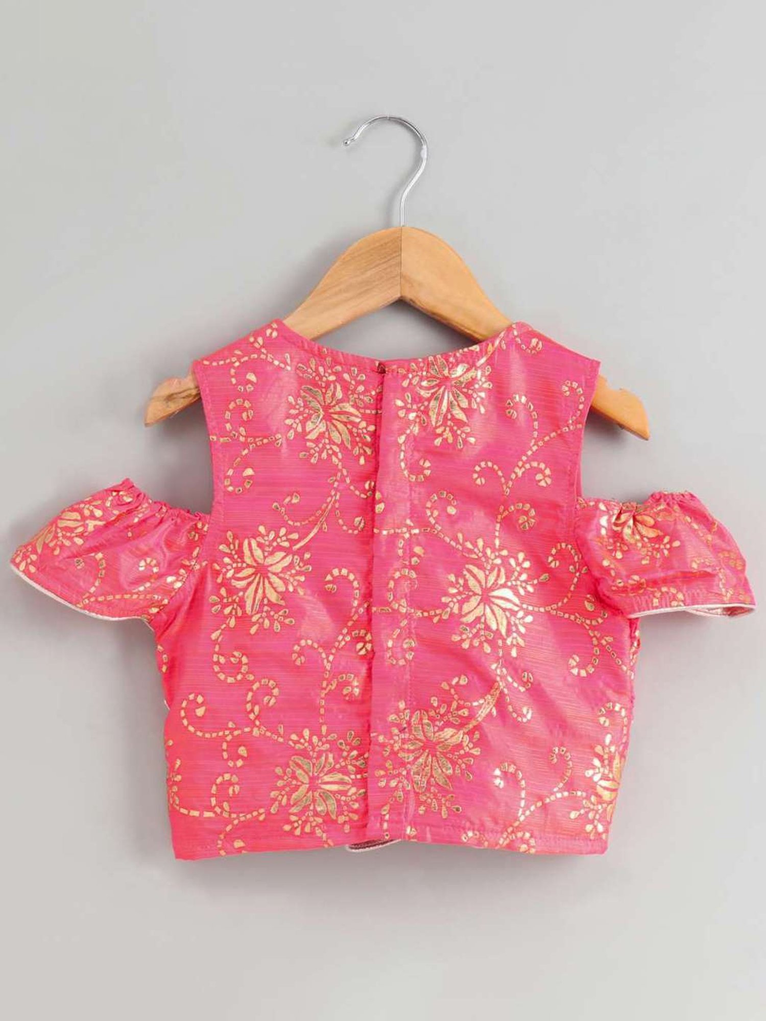 TWISHA Kids Pink & Yellow Embroidered Top Set