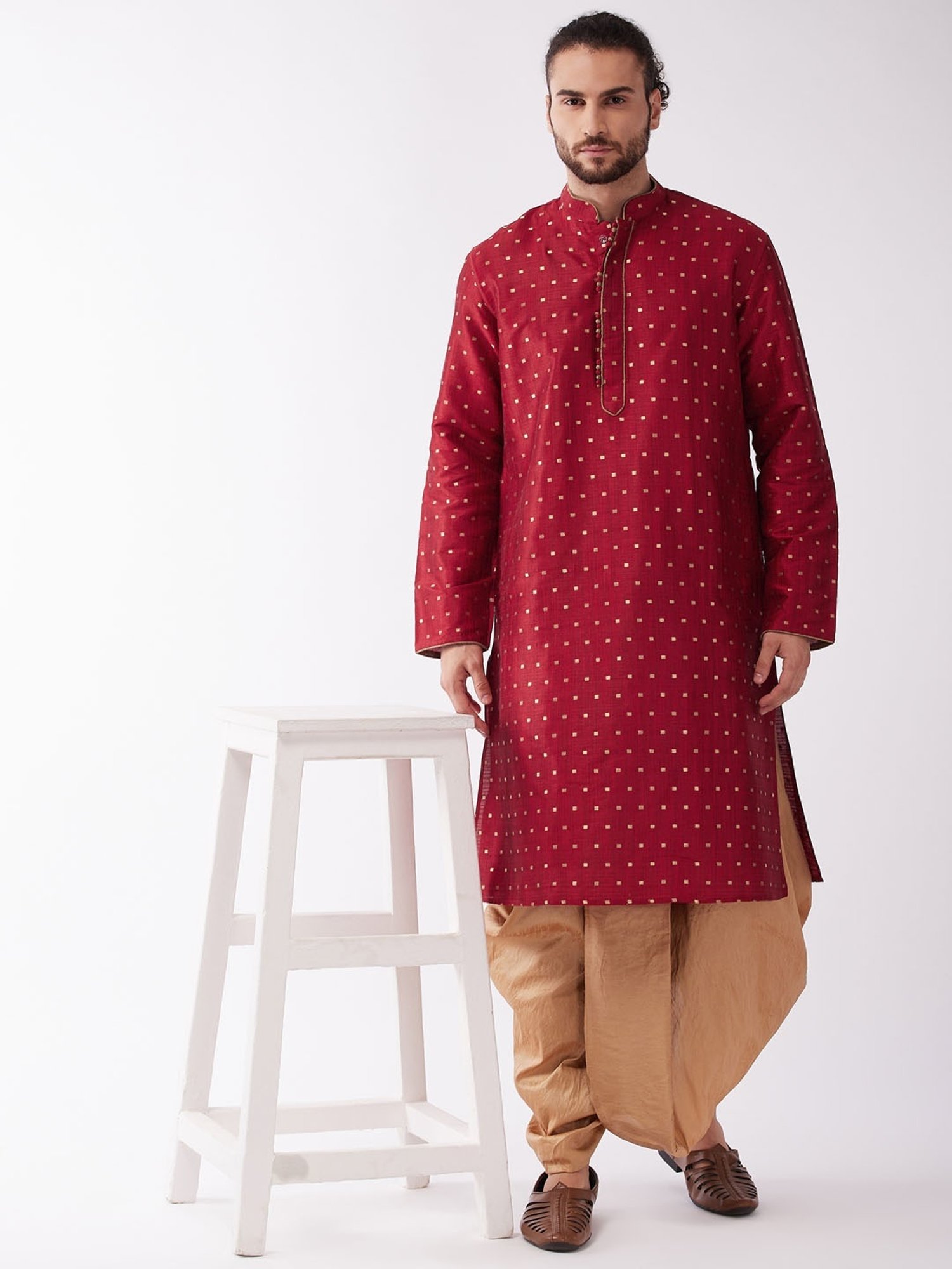 Sanwara White Regular Fit Chikankari Kurta & Churidar Set