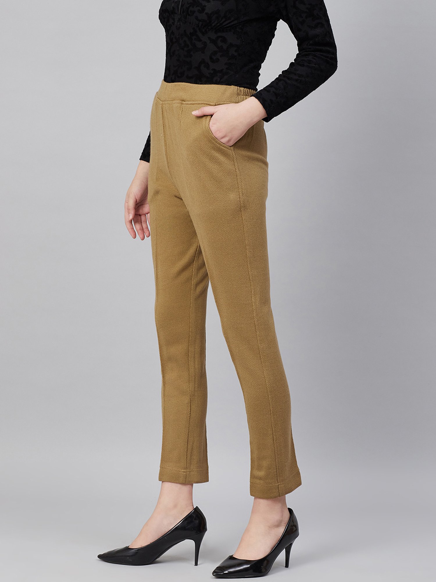 Cayman Brown Mid Rise Pants