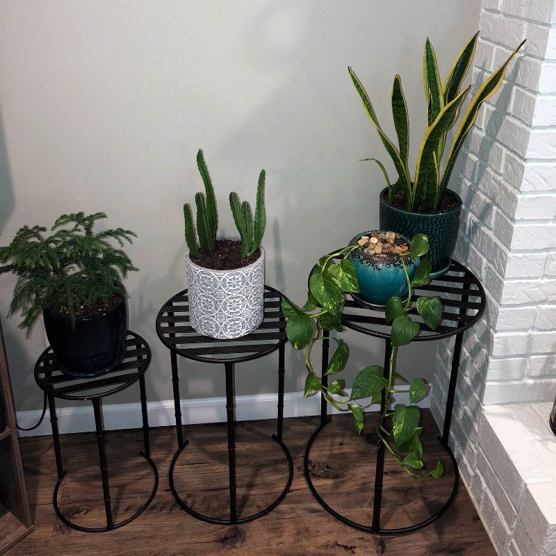 Rectangular Metal Butterfly Plant Stand - Antique Bronze