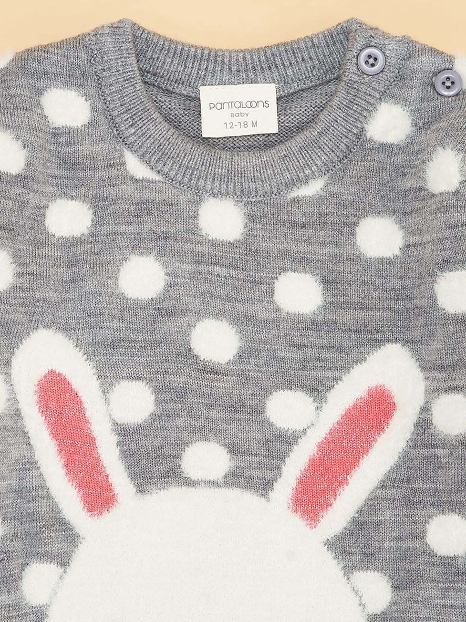 MINIKLUB Girls Green Self Design Full Sleeves Sweater