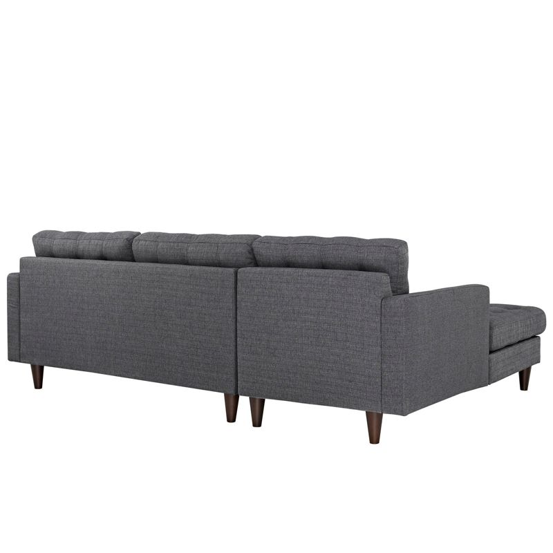 Empress LeftFacing Upholstered Sectional Sofa Gray - Modway