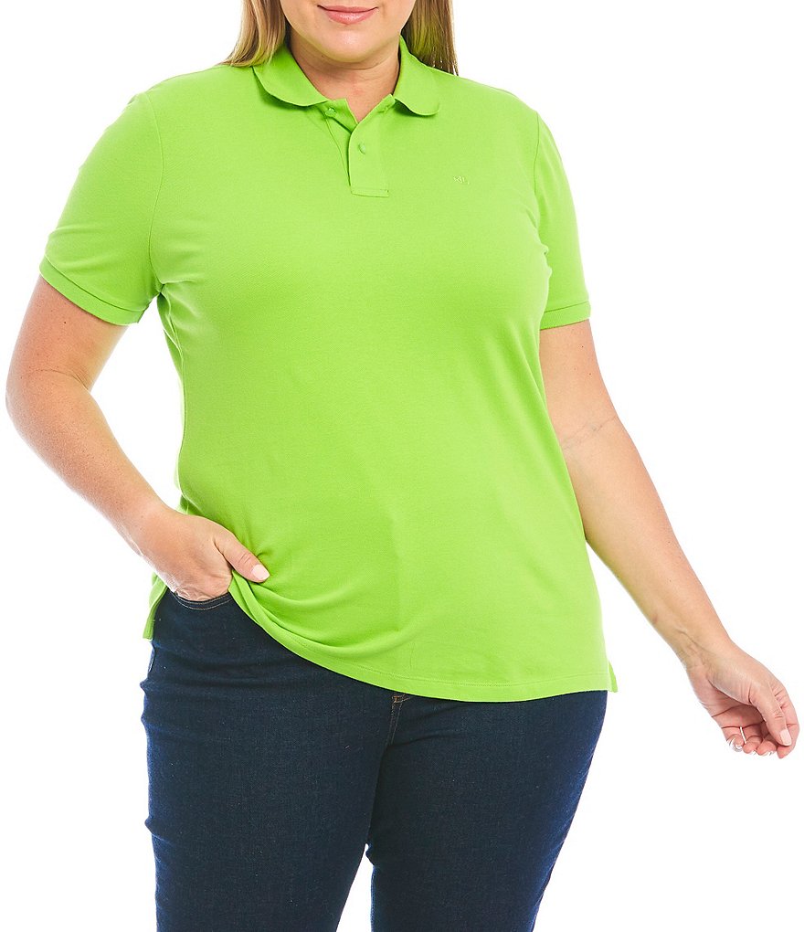Lauren Ralph Lauren Plus Size Polo Neck Short Sleeve Pique Polo Shirt
