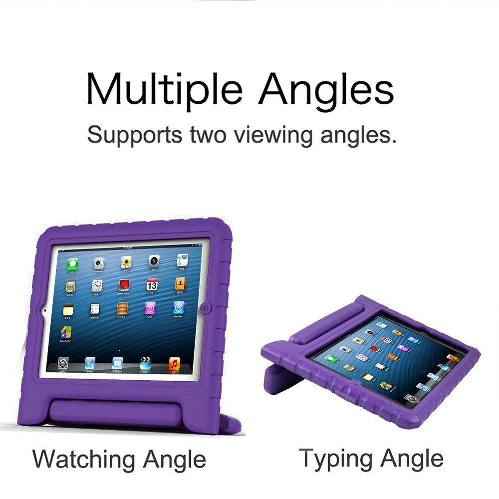 SIMPLEWAY iPad 2, iPad 3, iPad 4 Case, Lightweight Shockproof Convertible Carrying Handle Stand Kids Friendly Cover Compatible with Apple iPad 2, iPad 3rd Gen, iPad 4th Generation Tablet, Purple