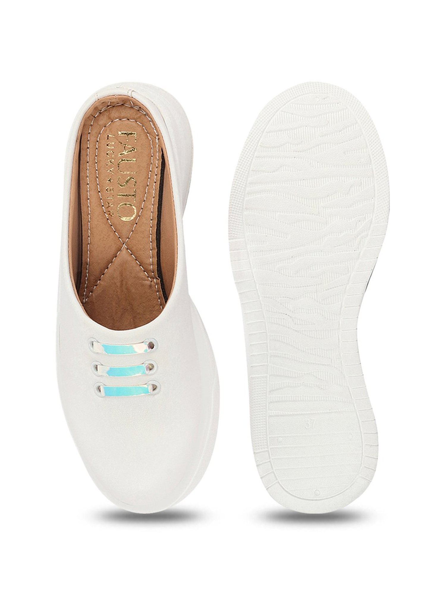 Fausto Women's White Mule Shoes