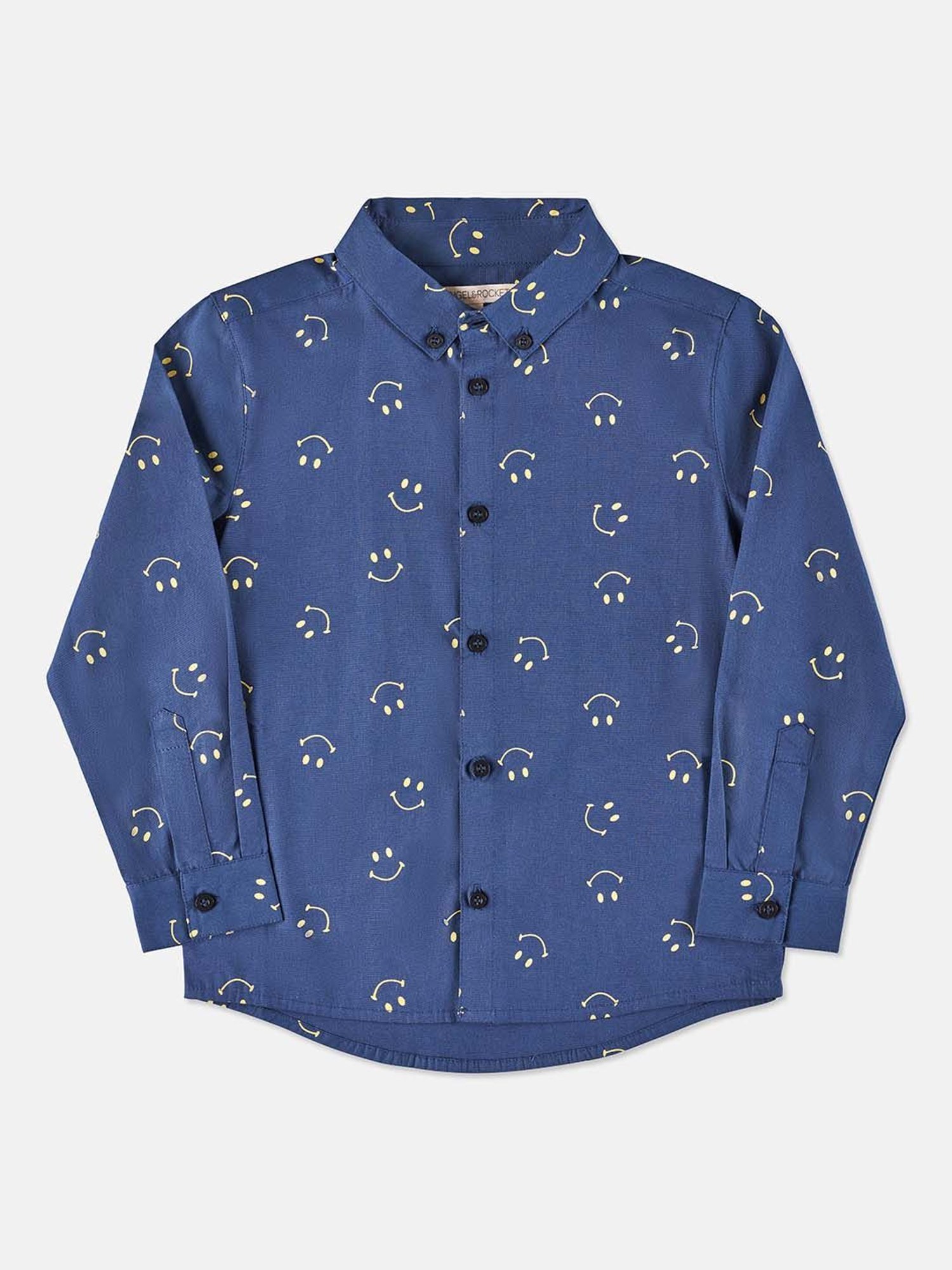 Angel & Rocket Kids Light Navy Printed Shirt