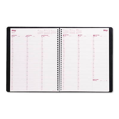 Rediform CB950-BLK Brownline Essential Columnar Weekly Appointment Book, 8-1/2 x 11, Black