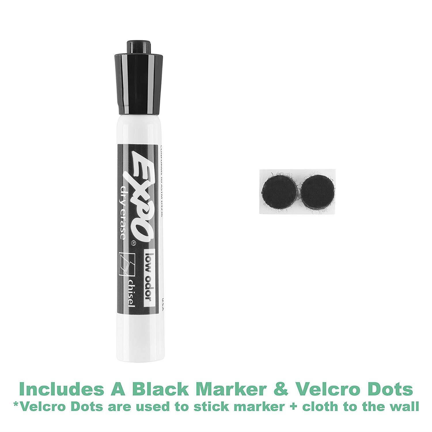 Think Board Clear Self-Adhesive Whiteboard Wall Sticker, 24" x 36" Medium Peel and Stick Dry Erase Board Wall Cling for Home and Office, Removable Wall Decals, Super Sticky, Stain-Proof Message Board