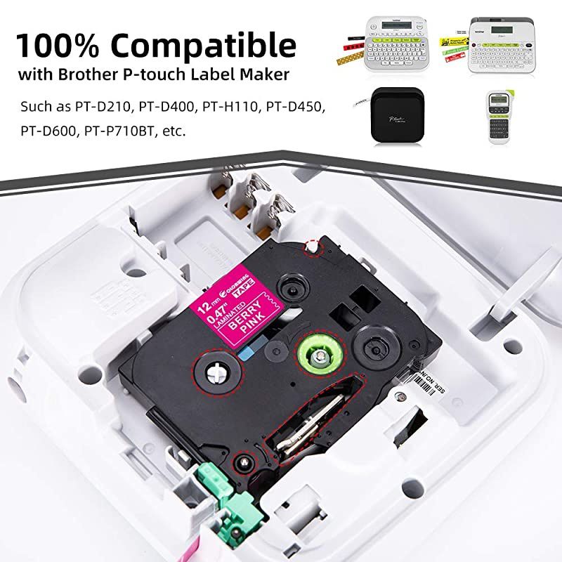 Compatible 1 Inch Label Tape Replacement for Brother TZe251 Ptouch Label Tape 24mm 094 Laminated White TZe251 TZe TZ Tape for Brother PTouch PTD600 PTP710BT PTP750W Label Maker 4Pack