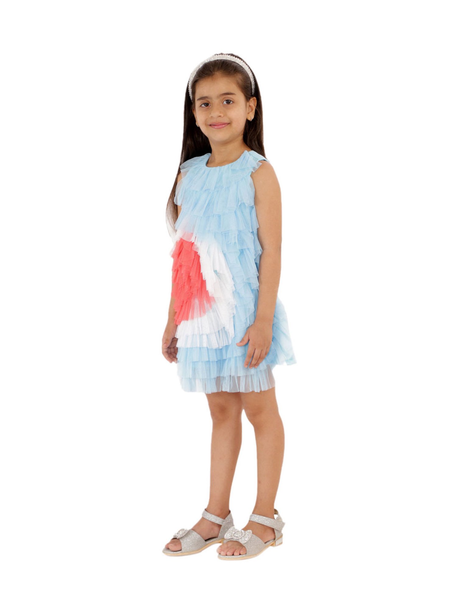 KidsDew Kids Blue Solid Dress