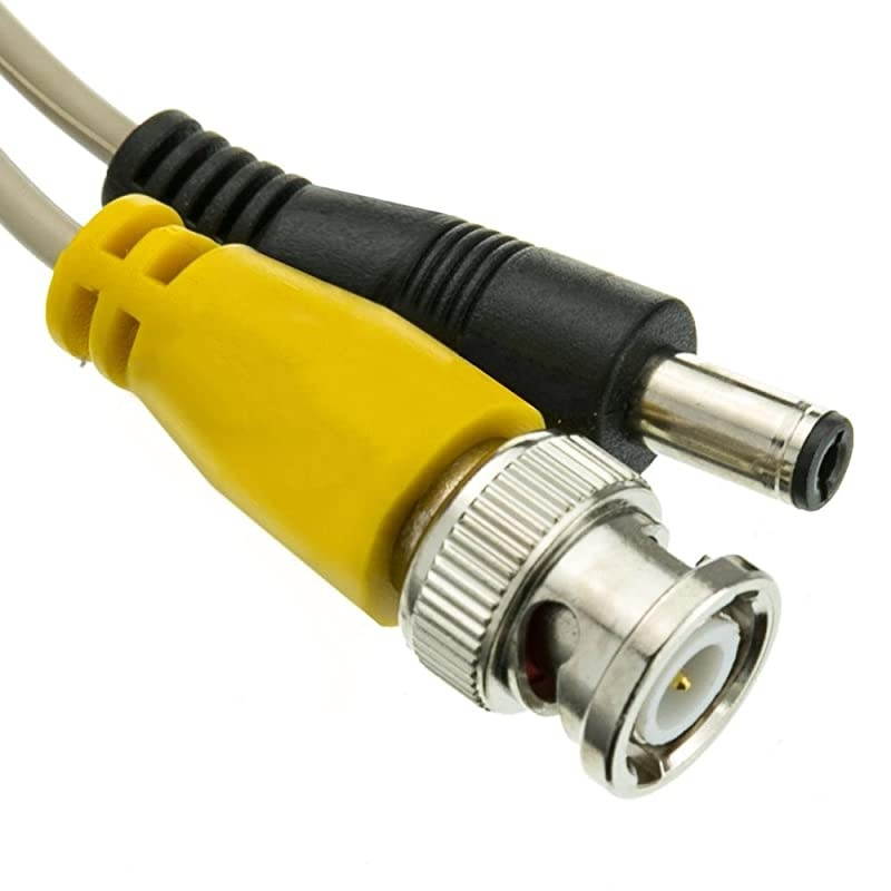 QS100B | UL Rated E475392 Video & Power Cable | Extend Your Original Camera Cable | Prevent Video Loss & Interference | 100 ft BNC Male Cable with 2 Female Connectors
