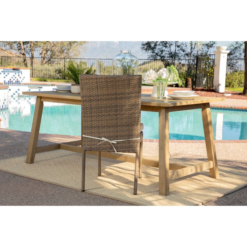 Sierra 6pc Outdoor Eucalyptus Wood Rectangular Dining Set - Natural - Coaster