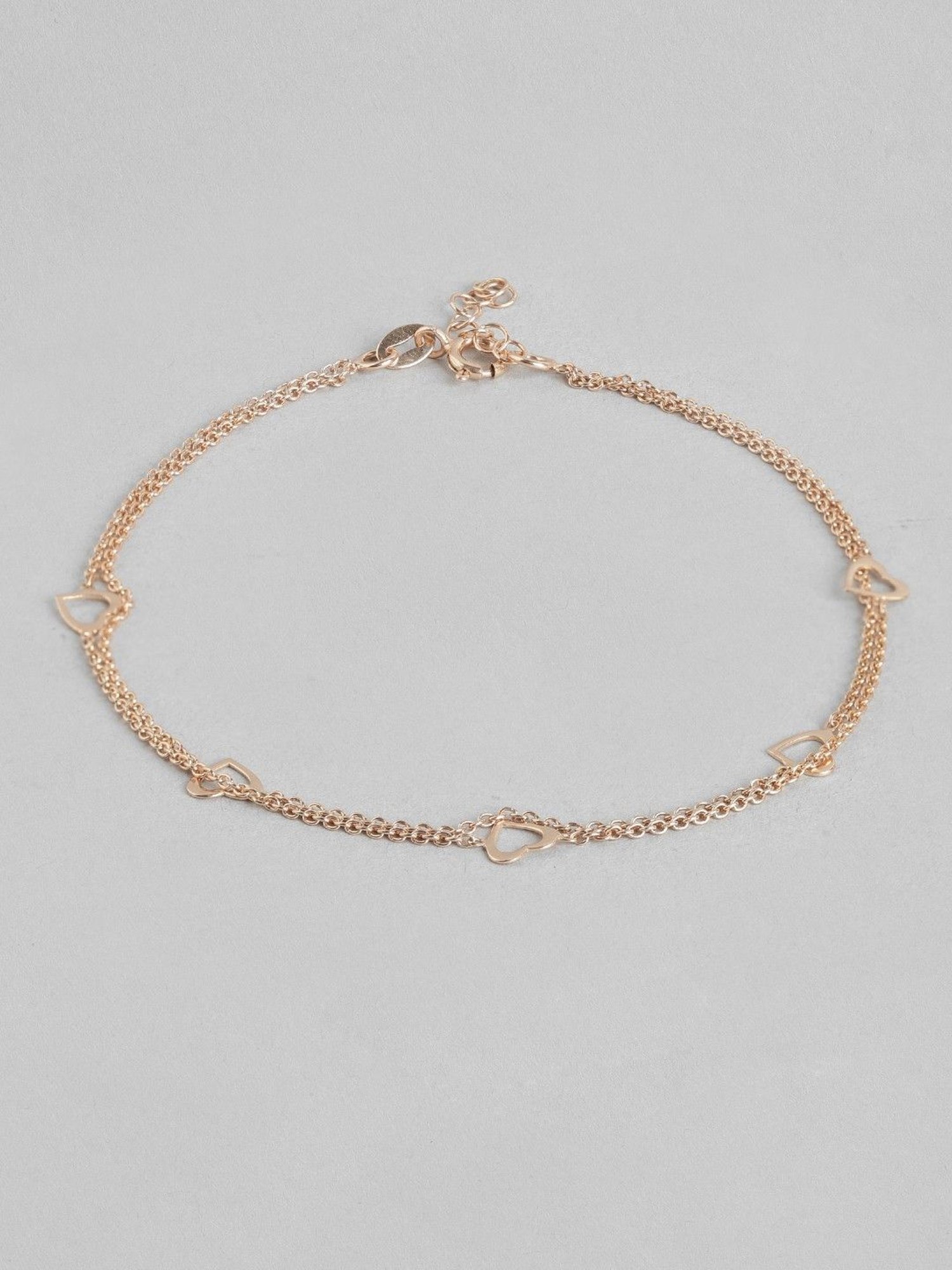 Zavya 92.5 Sterling Silver Heart Anklet for Women