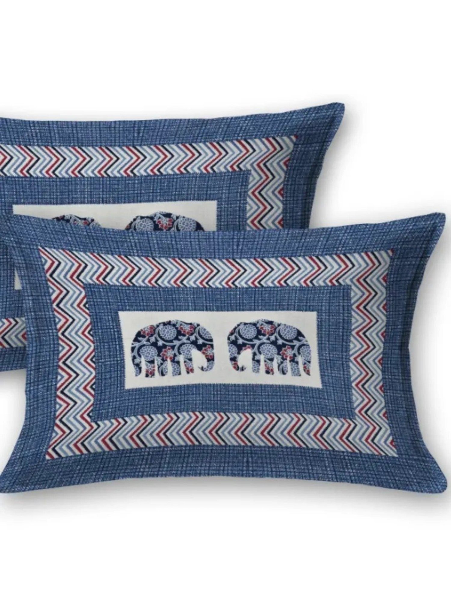 Living Roots Abstract Blue 240 TC Cotton Bedsheet with 2 Pillow Covers