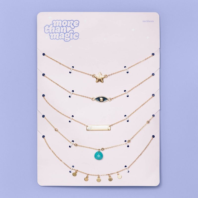 Girls' 5pk Necklace Set - More Than Magic™ Gold