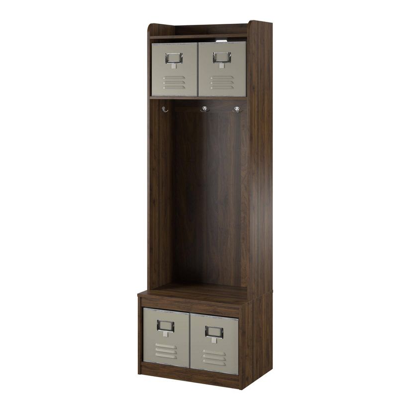 Set of 3 Journey Entryway Hall Tree with Storage Bench Walnut - Novogratz