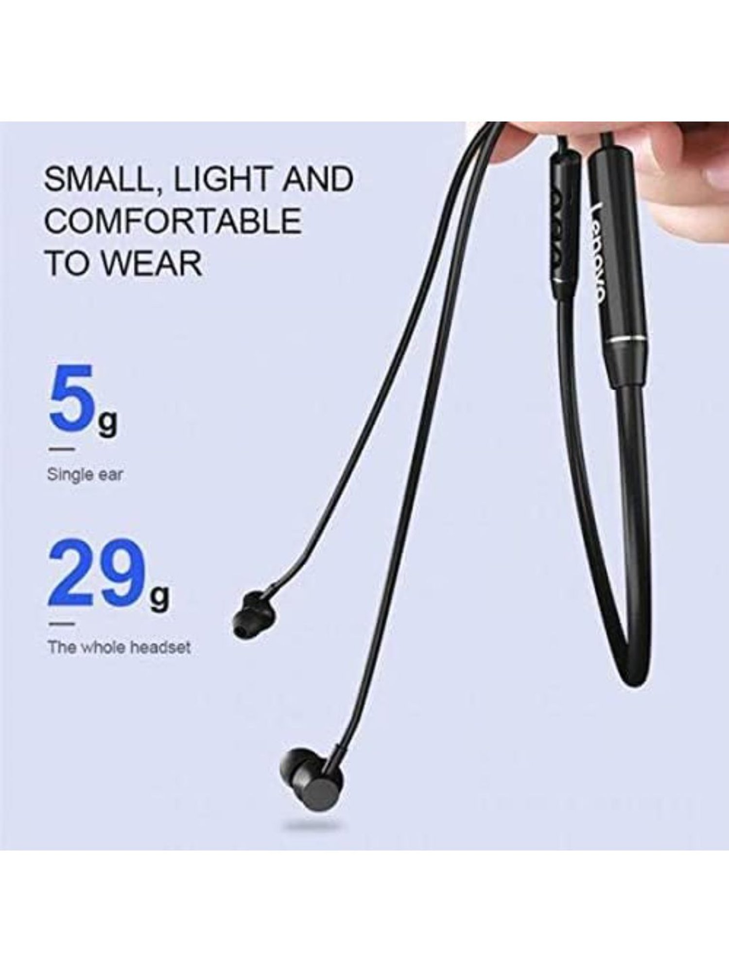 Lenovo QE03 Neckband with Mic (Black)