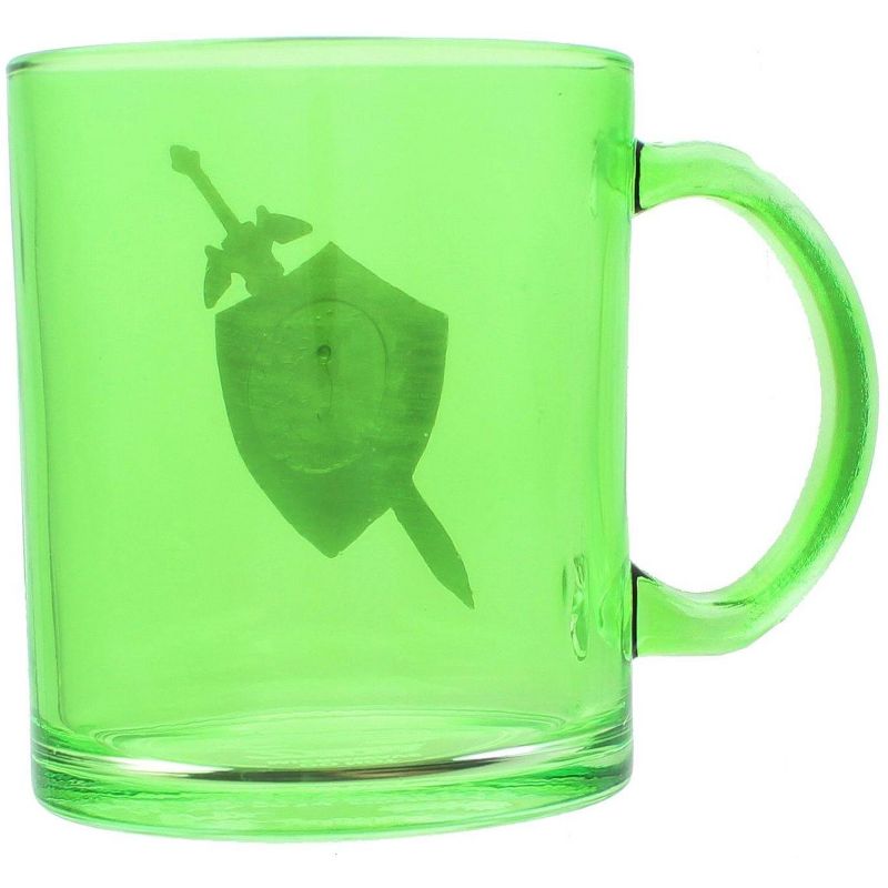 Just Funky The Legend of Zelda Hylian Shield 16oz Green Glass Coffee Mug