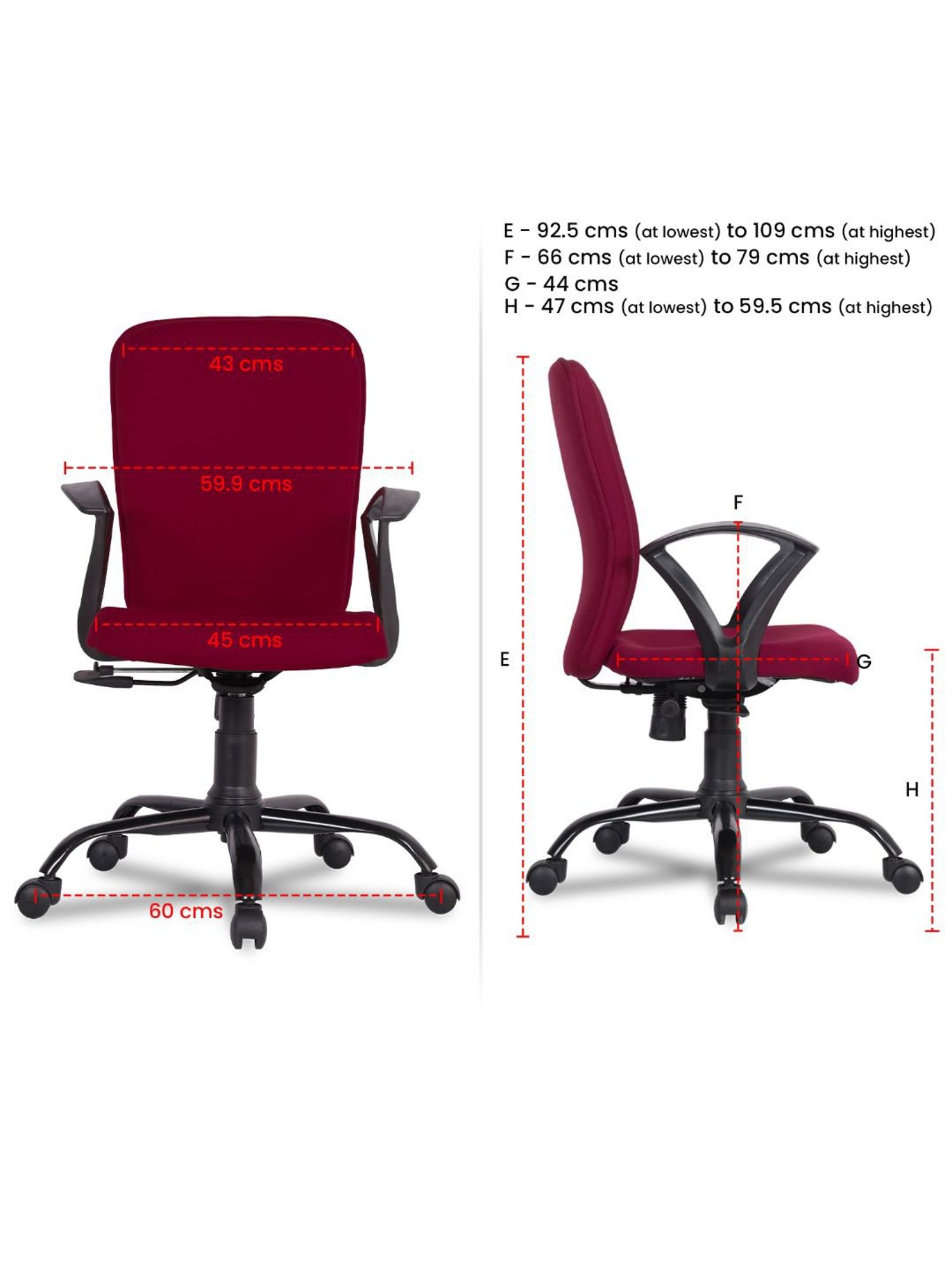 Green Soul Seoul-X Maroon Foam Ergonomic Office Chair