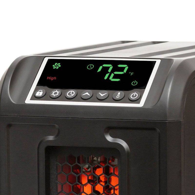 Lifesmart 3 Element 1500W Portable Electric Infrared Quartz Indoor Medium Room Space Heater, Black