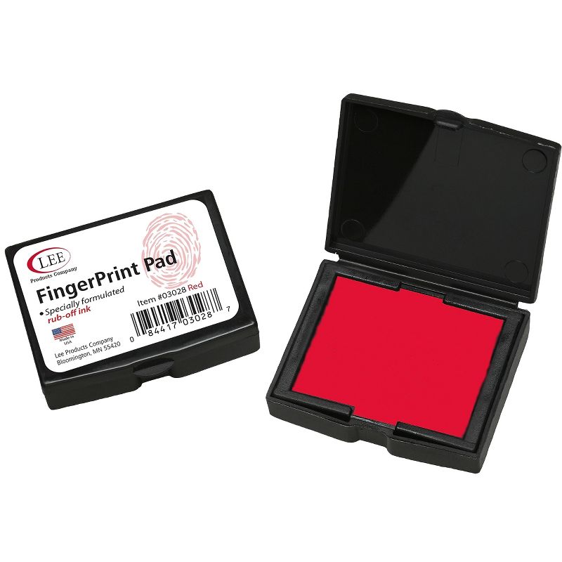 Lee Products Lee Prodcuts Inkless Fingerprint Pad, Red Ink 03028